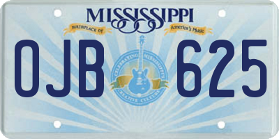MS license plate OJB625