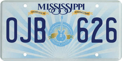MS license plate OJB626
