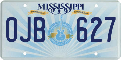 MS license plate OJB627