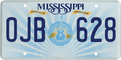 MS license plate OJB628