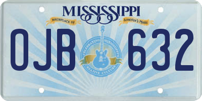 MS license plate OJB632