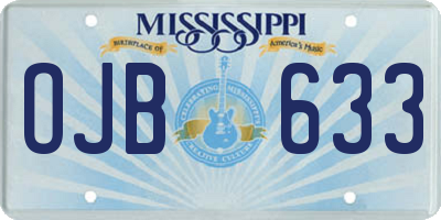 MS license plate OJB633