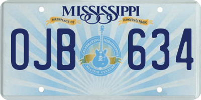 MS license plate OJB634