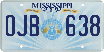 MS license plate OJB638