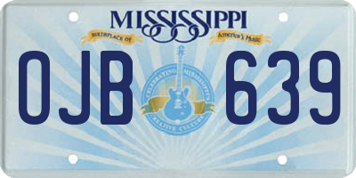 MS license plate OJB639