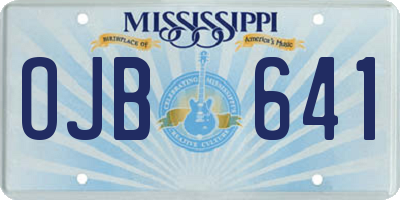 MS license plate OJB641