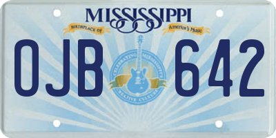 MS license plate OJB642