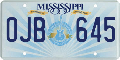 MS license plate OJB645