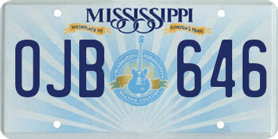 MS license plate OJB646