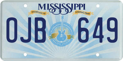 MS license plate OJB649