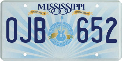 MS license plate OJB652