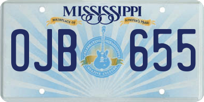 MS license plate OJB655