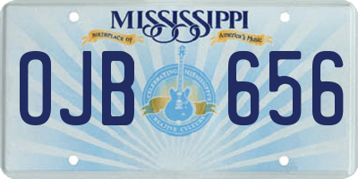 MS license plate OJB656