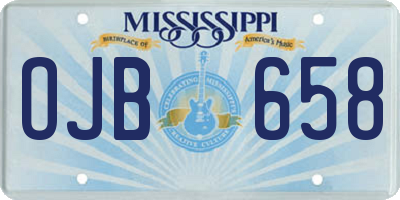 MS license plate OJB658