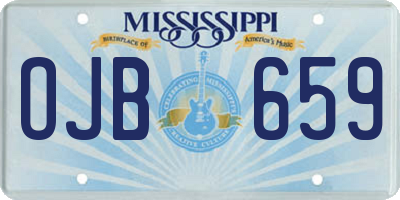 MS license plate OJB659