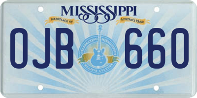MS license plate OJB660