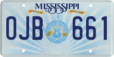 MS license plate OJB661