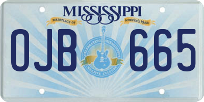 MS license plate OJB665