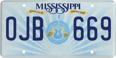 MS license plate OJB669