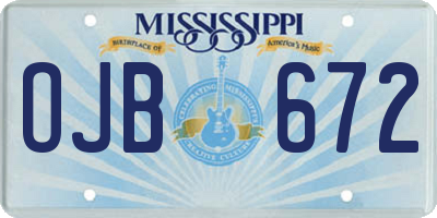 MS license plate OJB672