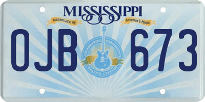 MS license plate OJB673