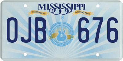 MS license plate OJB676