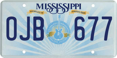 MS license plate OJB677