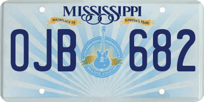 MS license plate OJB682