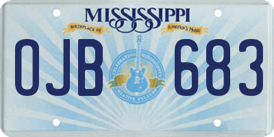 MS license plate OJB683