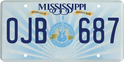 MS license plate OJB687