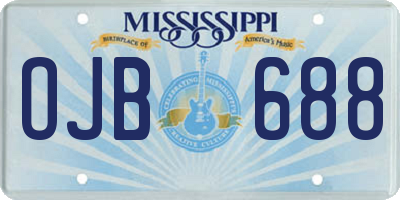 MS license plate OJB688