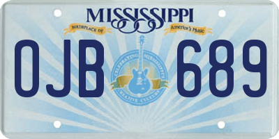 MS license plate OJB689