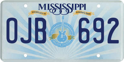 MS license plate OJB692
