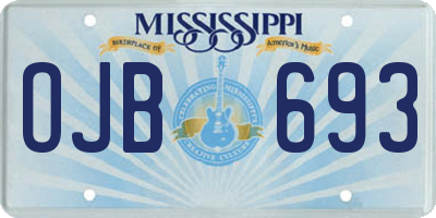 MS license plate OJB693