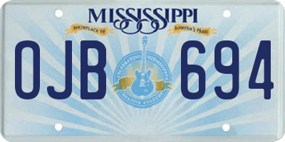 MS license plate OJB694