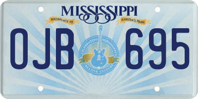 MS license plate OJB695