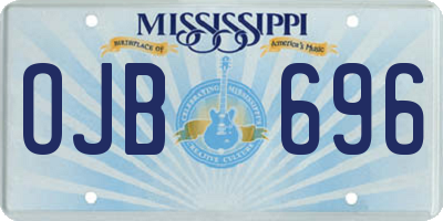 MS license plate OJB696