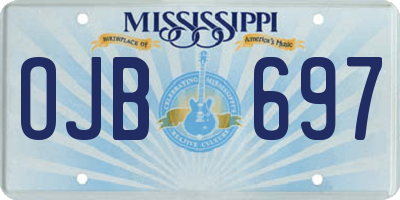 MS license plate OJB697