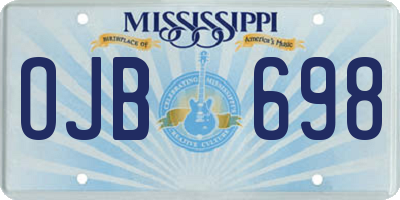 MS license plate OJB698