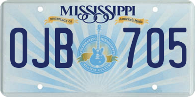MS license plate OJB705