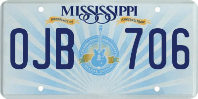 MS license plate OJB706