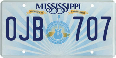 MS license plate OJB707