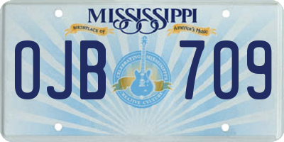 MS license plate OJB709