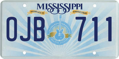 MS license plate OJB711