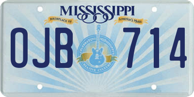 MS license plate OJB714
