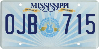 MS license plate OJB715