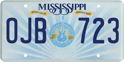 MS license plate OJB723