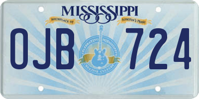 MS license plate OJB724