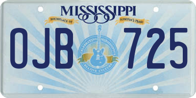 MS license plate OJB725