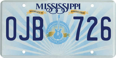 MS license plate OJB726